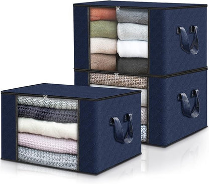 Fab totes Storage Bags,Clothes Blanket Storage Bins Foldable Closet Organizers with Reinforced Handle for Home Dorm Storage a