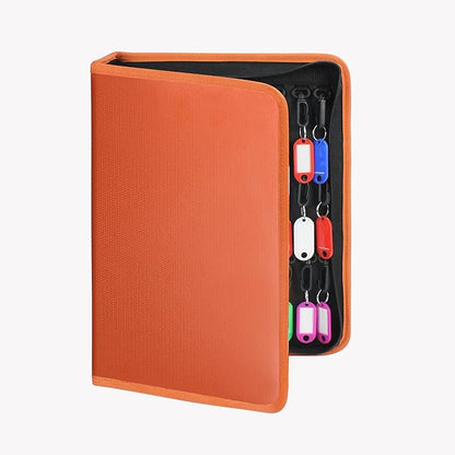 Sdstone Zippered Key Organizer Case Waterproof and Fireproof Key Binder with 60 Hooks and Tags Portable Key Storage, Key Box 