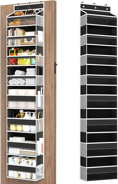 Mefirt Over The Door Organizer, 8 Shelf Door Hanging Organizers with 8 Large Capacity Pockets, Back of Door Organizer Storage