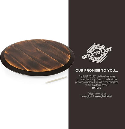 PICNIC TIME NFL Unisex NFL Lazy Susan Serving Tray, Wooden Turntable Round Charcuterie Board, Cheese Serving Platter