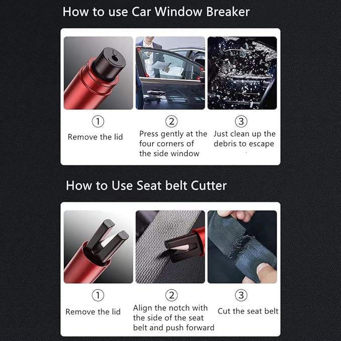 HHXS Window Breaker Seatbelt Cutter,Upgraded Safe Hammer Glass Breaker Under Water,Car Safety Hammer Emergency Escape Tool Sa