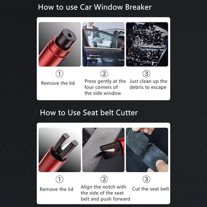 HHXS Window Breaker Seatbelt Cutter,Upgraded Safe Hammer Glass Breaker Under Water,Car Safety Hammer Emergency Escape Tool Sa