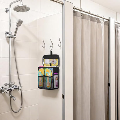 Lifewit Shower Caddy Portable, Toiletry Bag with Handle and 3 Mesh Pockets, Quick Dry Hanging Organizer for Bathroom, Gym, Tr