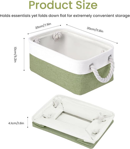 Storage Baskets for Shelves 11.8x7.9x5.2 Inch, Foldable Fabric Storage Bins with Handles, Small Storage Baskets for Organizin