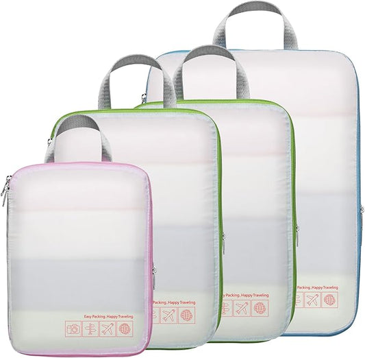 Cambond Compression Packing Cubes for Travel - Lightweight Expandable Travel Bags Luggage Organizers Travel Essentials Compre