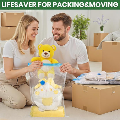 Vacuum Storage Bags,10Pack Vacuum Seal Bags for Clothing,Bedding,Clothes,Comforters,Blankets,Pillows-5 Jumbo+5Large Space Bag