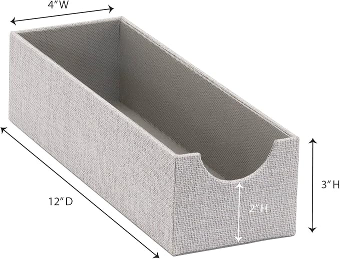 Household Essentials Narrow Organizer Tray 2 Pack, Gray