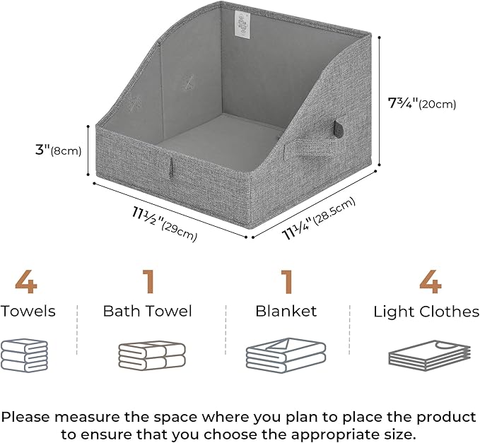 GRANNY SAYS Storage Bins for Closet, Trapezoid Storage Bins with Handles, Clothes Storage Bins, Linen Closet Organizers and S