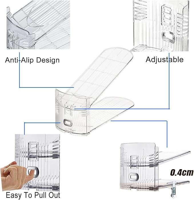 Shoe Slots Organizer for Closet 12PACK Shoe Stacker Adjustable Shoe Slots Organizer Shoe Space Savers Double Layer Stack Shoe