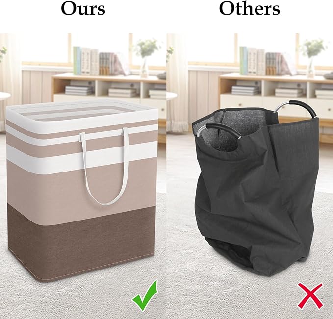 StorageRight Large Collapsible Laundry Basket Hamper with Easy Carry Handles，Freestanding Clothes Hampers for Laundry, Bedroo