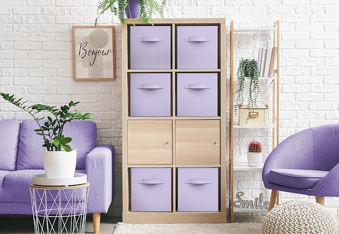 Sorbus Fabric Storage Cubes - 6 Foldable Storage Bins for Organizing Pantry, Cubbies, Toy Box - Clothes Storage & Closet Orga