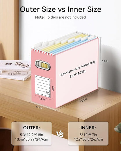 Oterri Cardboard File Organizer Box for Hanging File Folders Letter Size,File Box for Computer Desk,File Cabinet,Working Home