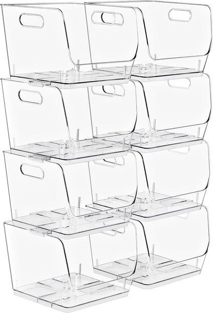 Sorbus Stackable Storage Bins Open Front, Clear Stackable Storage Bins, Pantry Bins for Storage and Organization, Acrylic Sta