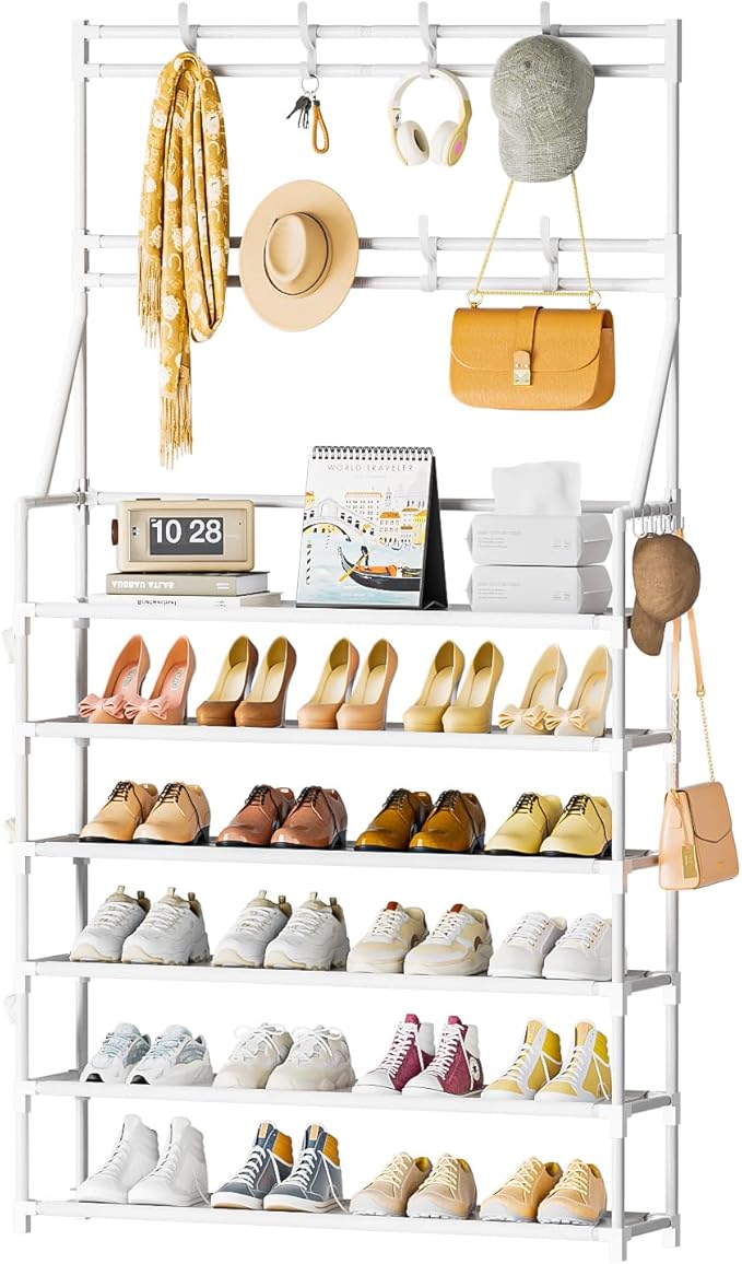 OYREL Shoe Rack 6 Tier Shoes Organizer 24-30 Pairs Shoe Racks for Closet Front Door Entrance Large Capacity Space Saving Shoe