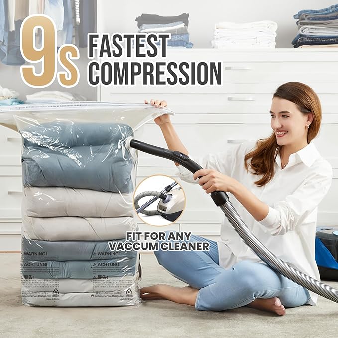 TAILI 12 Pack Vacuum Storage Bags, Space Saver Bags, Jumbo Cube 31x40x15 Inch, Extra Large Vacuum Seal Bags for Comforters, B