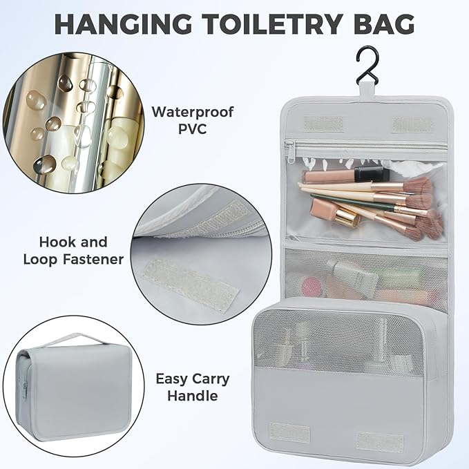BAGAIL 9 Set Packing Cubes with Packing List Luggage Packing Organizers for Travel Accessories (Light Grey)