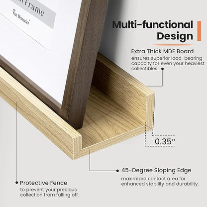 Fun Memories Picture Ledge Shelf, 48 Inch Long Floating Shelves Set of 6, Picture Shelf for Wall with Lip, Large Nursery Book
