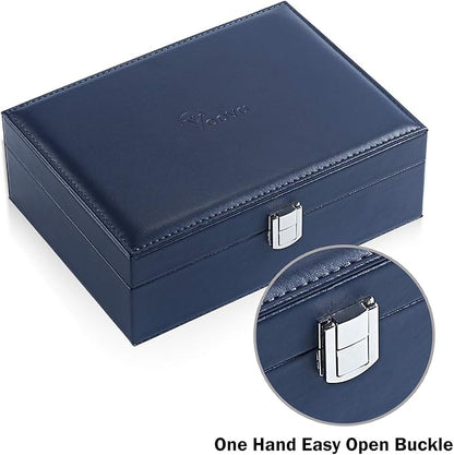 Voova Jewelry Box Organizer for Women Girls, 2 Layer Large Men Jewelry Storage Case,PU Leather Display Jewellery Holder with 