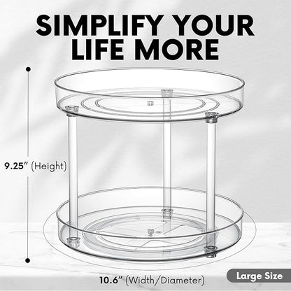 Clear Lazy Susan Organizer, Rotating Kitchen Pantry Organization and Storage, Medicine Cabinet Organizer, Lazy Susan Turntabl