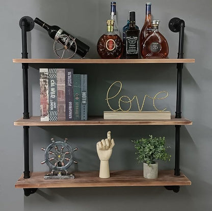 Pipe Shelves Industrial Pipe Shelving Shelves Real Wood Industrial Floating Pipe Shelves with Wood Planks 36 inch Wall Shelve
