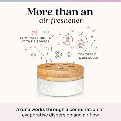 Azuna Air Freshener & Odor Eliminator for Strong Odor | 1 Room Kit Includes (1) Empty Luxe Glass Jar & 8oz Refill with Tea Tr