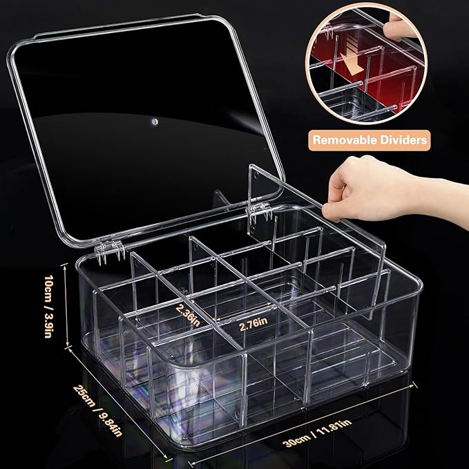 2pcs Sock Underwear Organizer, Sunoyar 16 Compartment Adjustable Dividers Tie Bras Socks Underwear Drawer Organizers for Clos