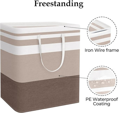 StorageRight Large Collapsible Laundry Basket Hamper with Easy Carry Handles，Freestanding Clothes Hampers for Laundry, Bedroo