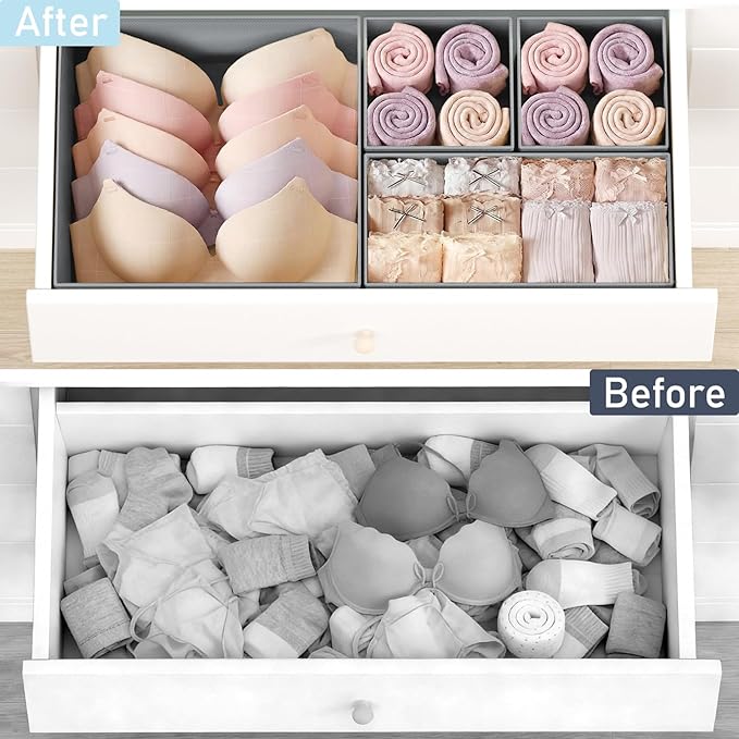 DIMJ Drawer Organizer Clothes Storage - 21 Pack Baby Dresser Organizer for Nursery Closet Organization, Fabric Drawer Organiz