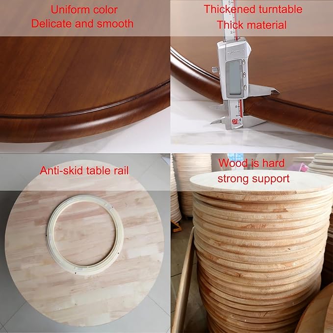 Wooden Dining Table Turntable, 31.5" Round Lazy Susan Turntable Silent Smooth, Easy to Clean for Dining Table Kitchen (80cm/3