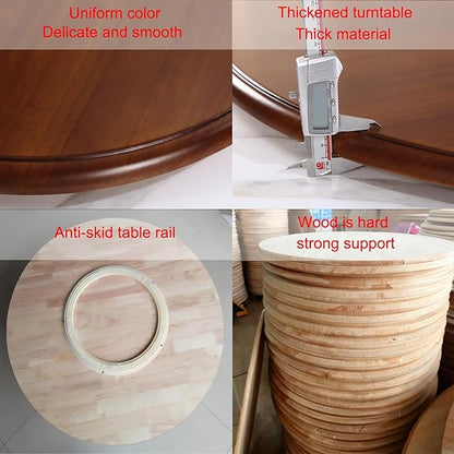 Wooden Dining Table Turntable, 31.5" Round Lazy Susan Turntable Silent Smooth, Easy to Clean for Dining Table Kitchen (80cm/3