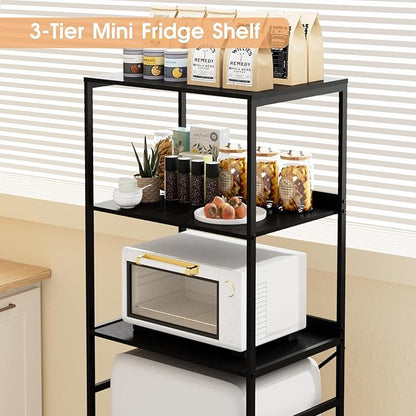 Mini Fridge Shelf Mini Fridge and Microwave Stand Over Mini Fridge Storage Rack 3 Tier Microwave and Fridge Stand Suitable fo