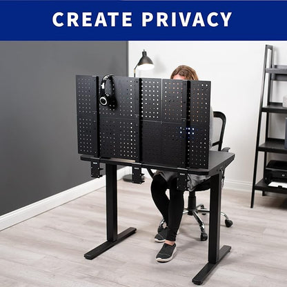 VIVO Steel Clamp-on Desk Pegboard, 12 x 20 inch Privacy Panel, Magnetic Peg Board, Office Accessory Organizer, Above or Under