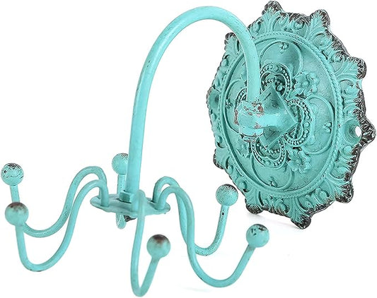 NIKKY HOME Wall Mounted Hooks Jewelry Organizer Rustic Hanging Vintage Decorative Shabby Chic Jewelry Storage Display Hanger 