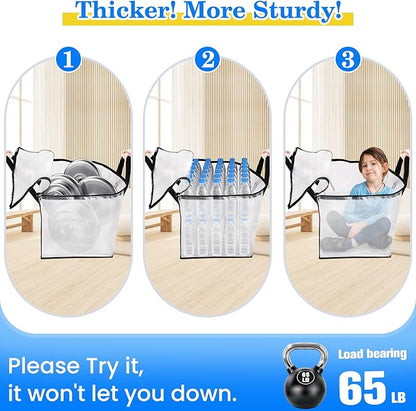 BlissTotes 8-Pack Large Moving Bags with Backpack Straps & Strong Zippers, Heavy-Duty Storage Bags Moving Boxes for Space Sav