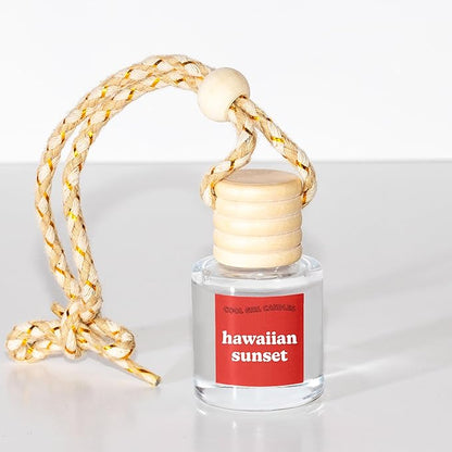 COOLGIRLCANDLES Hawaiian Sunset Car Air Freshener with Hanging Fragrance Oil Diffuser for Essential Oils, Long Lasting Aromat