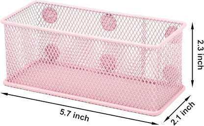 EASEPRES Magnetic Pencil Holder Set of 3 - Wire Mesh Storage Baskets Organizer with Strong Magnets - Perfect for Whiteboard, 