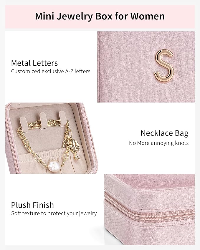 Vlando Preppy Stuff for Teen Girls, Girls Jewelry Box, Teen Girl Chid Gifts Trendy Stuff, Monogrammed Gifts Travel Jewelry Ca