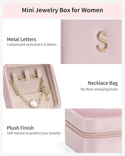 Vlando Preppy Stuff for Teen Girls, Girls Jewelry Box, Teen Girl Chid Gifts Trendy Stuff, Monogrammed Gifts Travel Jewelry Ca