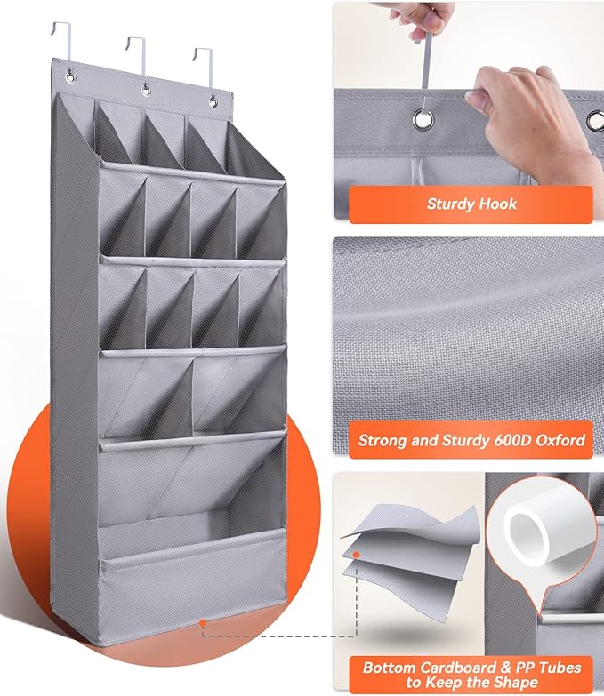 FENTEC 1 Pack Over-the-Door-Shoe-Organizers,Hanging Organizers with Large Pocket Shoe Holder Hanging Shoe Rack for Closet Sho