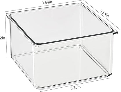 Hudgan 24 Pcs Small Drawer Organizer BinsSet, Stackable Drawer Divider Trays for Makeup Vanity, Bathroom, Office Desk, Straig