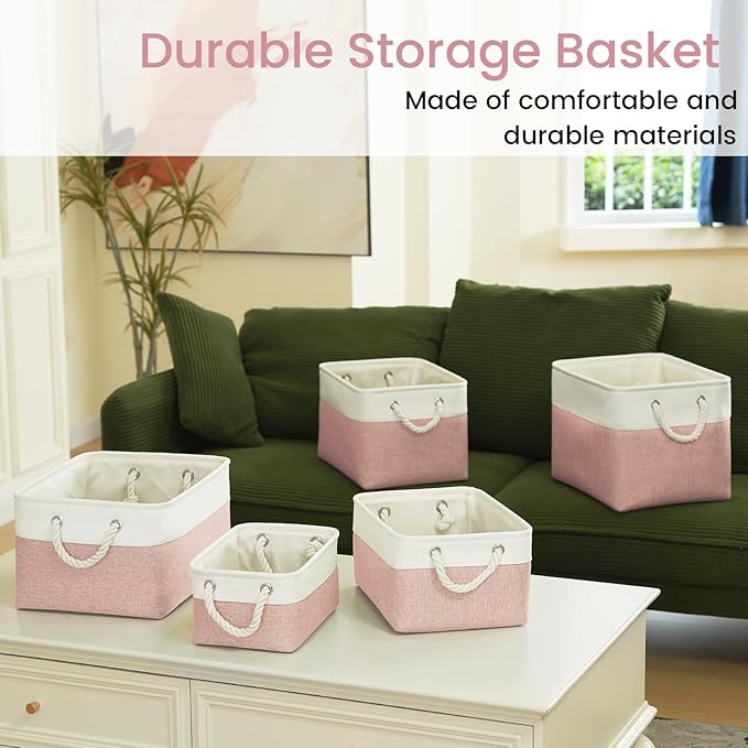 Large Storage Baskets- 15.7x11.8x8.26 inch Storage Bins for Shelves and Closet Organizing, Foldable Fabric Bin for Home Organ