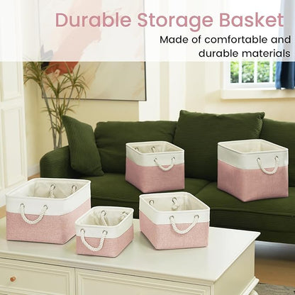 Large Storage Baskets- 15.7x11.8x8.26 inch Storage Bins for Shelves and Closet Organizing, Foldable Fabric Bin for Home Organ
