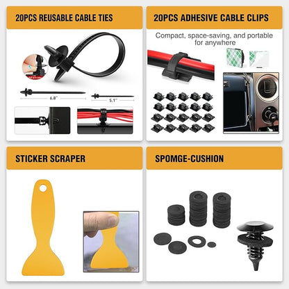 GOOACC 238Pcs Trim Removal Tool, Auto Push Pin Bumper Retainer Clip Set Fastener Terminal Remover Tool Adhesive Cable Clips K