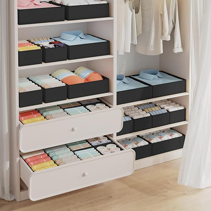 DIMJ Drawer Organizer Clothes Storage- 18 Pack Baby Dresser Organizer for Nursery, Foldable Closet Drawer Organizer Bins for 