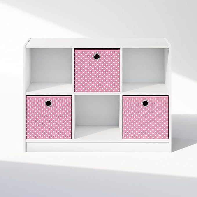 Furinno Cubic Closet Organizers and Storage, 6-Cube Closet Organizer with Bins, Open Shelf Storage, for Wardrobe, Bedroom, Li