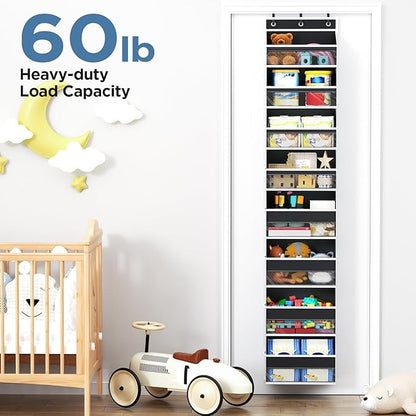 Mefirt Over The Door Organizer, 8 Shelf Door Hanging Organizers with 8 Large Capacity Pockets, Back of Door Organizer Storage