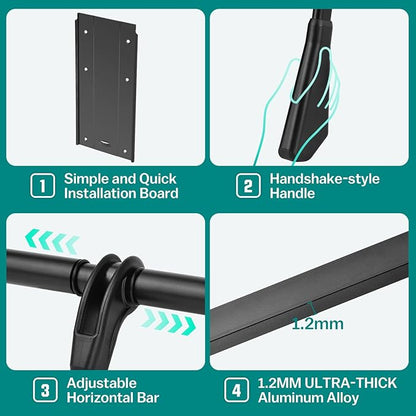 Pull Down Closet Rod, Adjustable 26-35 Inch Wardrobe Lift Rail Organizer Two-way Buffering Heavy Duty Wardrobe Hanger for Cab