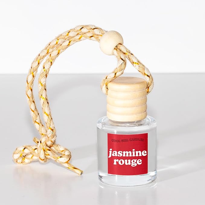COOLGIRLCANDLES Jasmine Rouge Car Air Hanging Fragrance Oil Diffuser for Essential Oils, Scents Aromatherapy, Long Lasting Ca