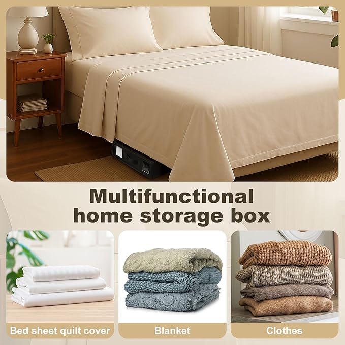 uxcell 4 Pack Bed Sheet Organizers and Storage with Handle, Foldable Bedding Duvet Cover Set Organizer Storage Closet and Und