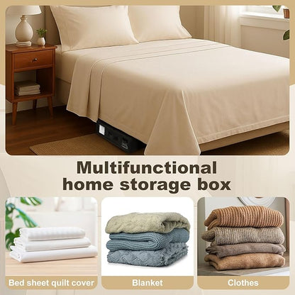 uxcell 4 Pack Bed Sheet Organizers and Storage with Handle, Foldable Bedding Duvet Cover Set Organizer Storage Closet and Und
